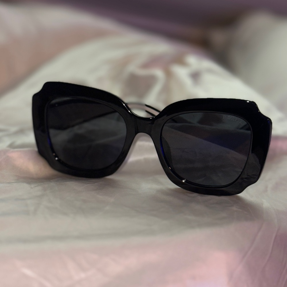 Prada Symbole Oversized Square Sunglasses SPR 17W Black/White